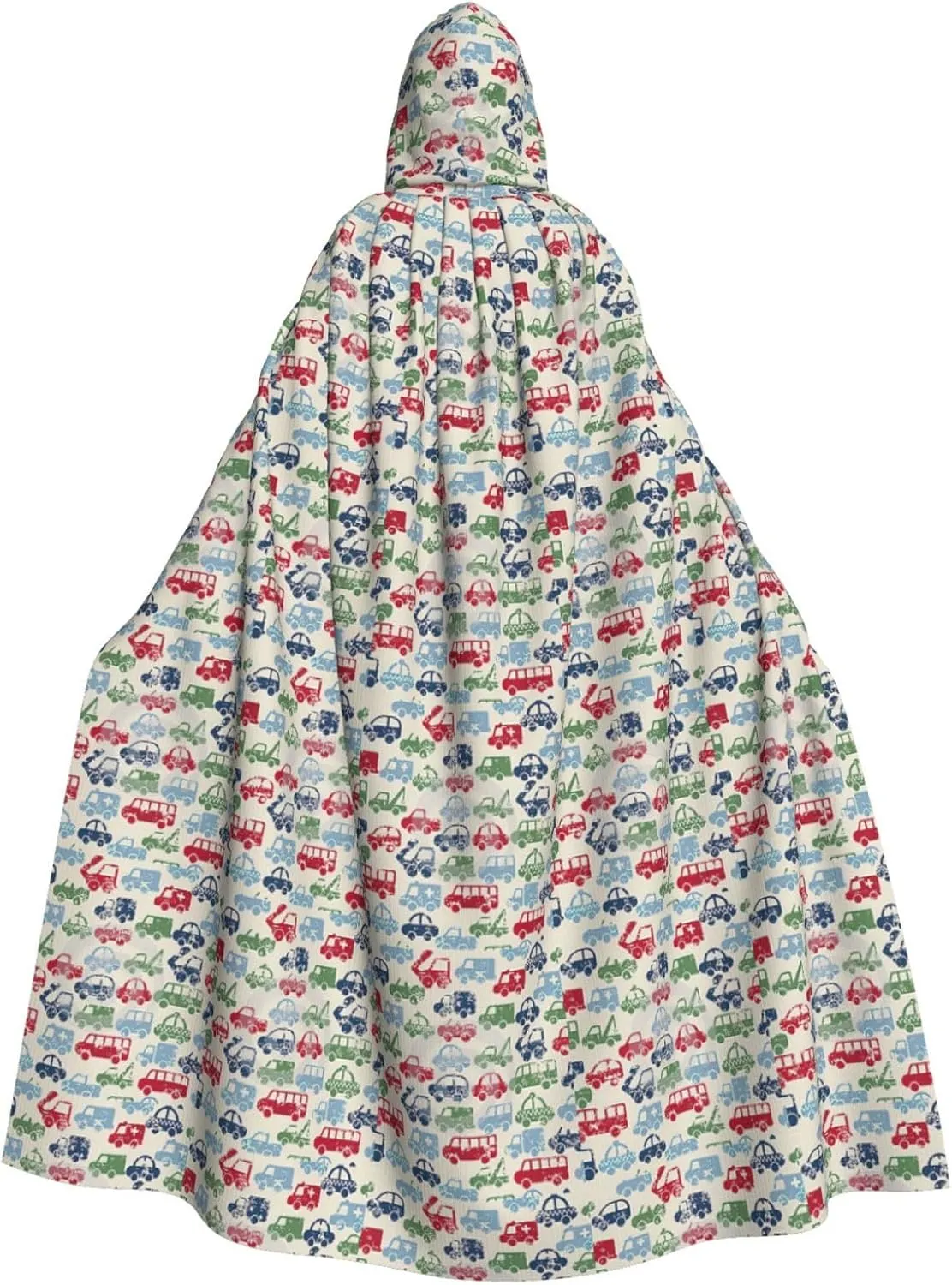 car. print Hooded cape for adults, Oversized Hooded Cloak with Bow Tie, Adult party dress cape