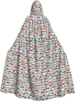car. print Hooded cape for adults, Oversized Hooded Cloak with Bow Tie, Adult party dress cape