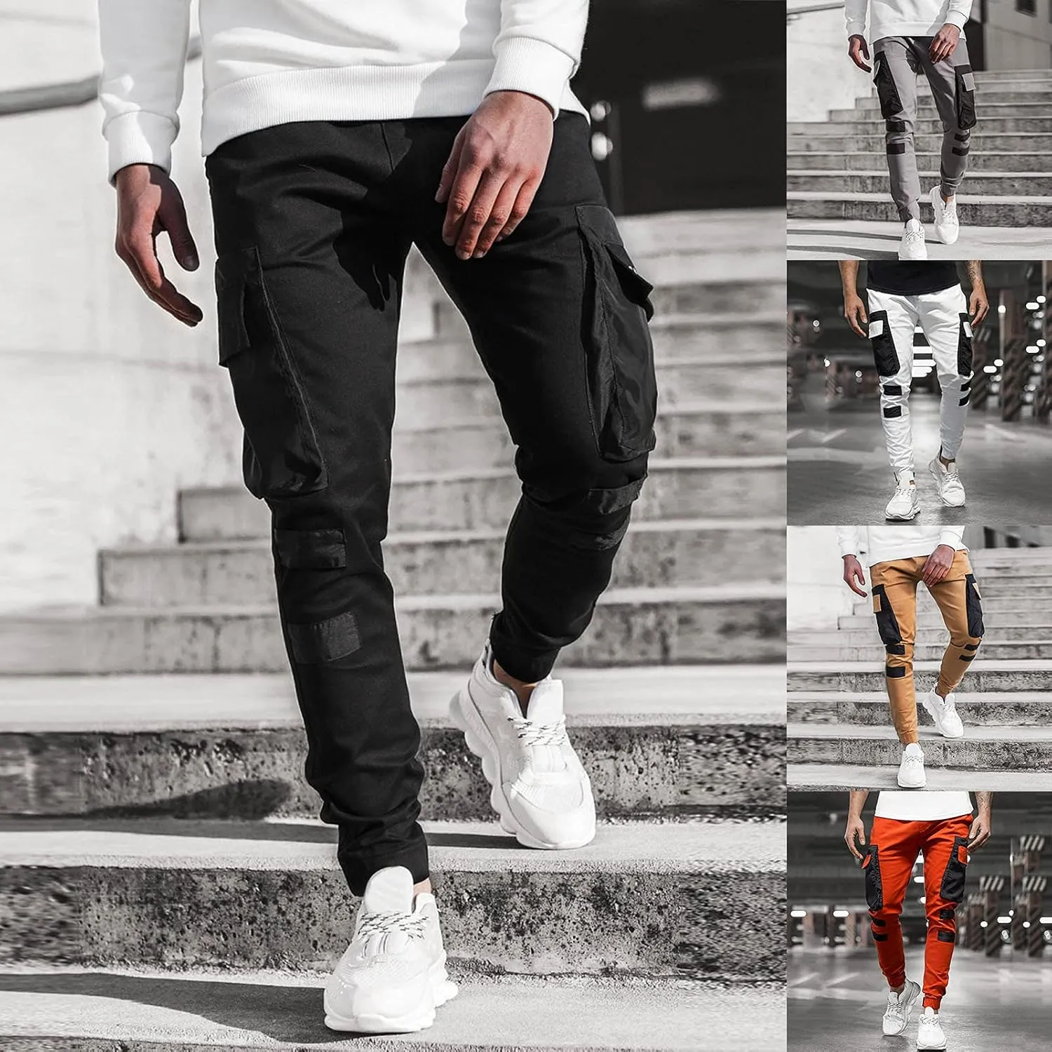 Cargo Pants for Men,Streetwear Hip Hop Pant Cargo Pants Joggers Casual Active Sports Sweatpants for Men Unisex