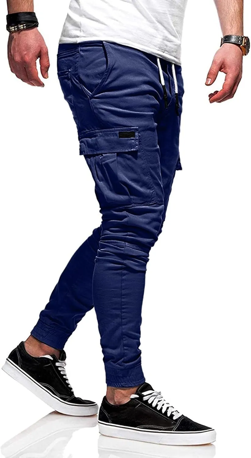 Cargo Sweatpants for Men Big and Tall for Men Casual Heavyweight Sweatpants Classic Fit Pockets Cargo Work Pants Wild