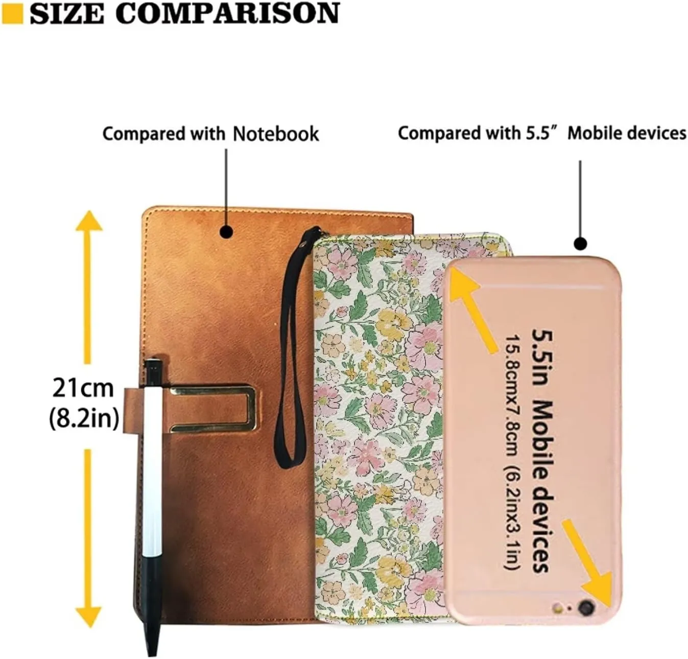 Cartoon Flowers Print Women's Zip Around Wallet Wristlet PU Leather Waterproof Durable Clutch Wallet Large Credit Card Holder Travel Business Dating Coin,Cash Pocket