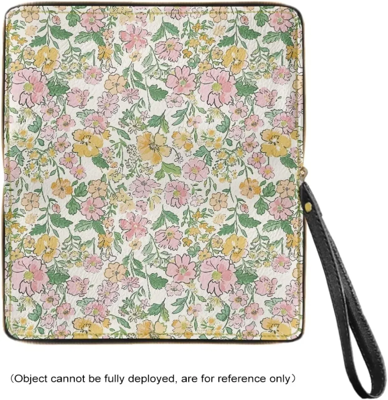 Cartoon Flowers Print Women's Zip Around Wallet Wristlet PU Leather Waterproof Durable Clutch Wallet Large Credit Card Holder Travel Business Dating Coin,Cash Pocket