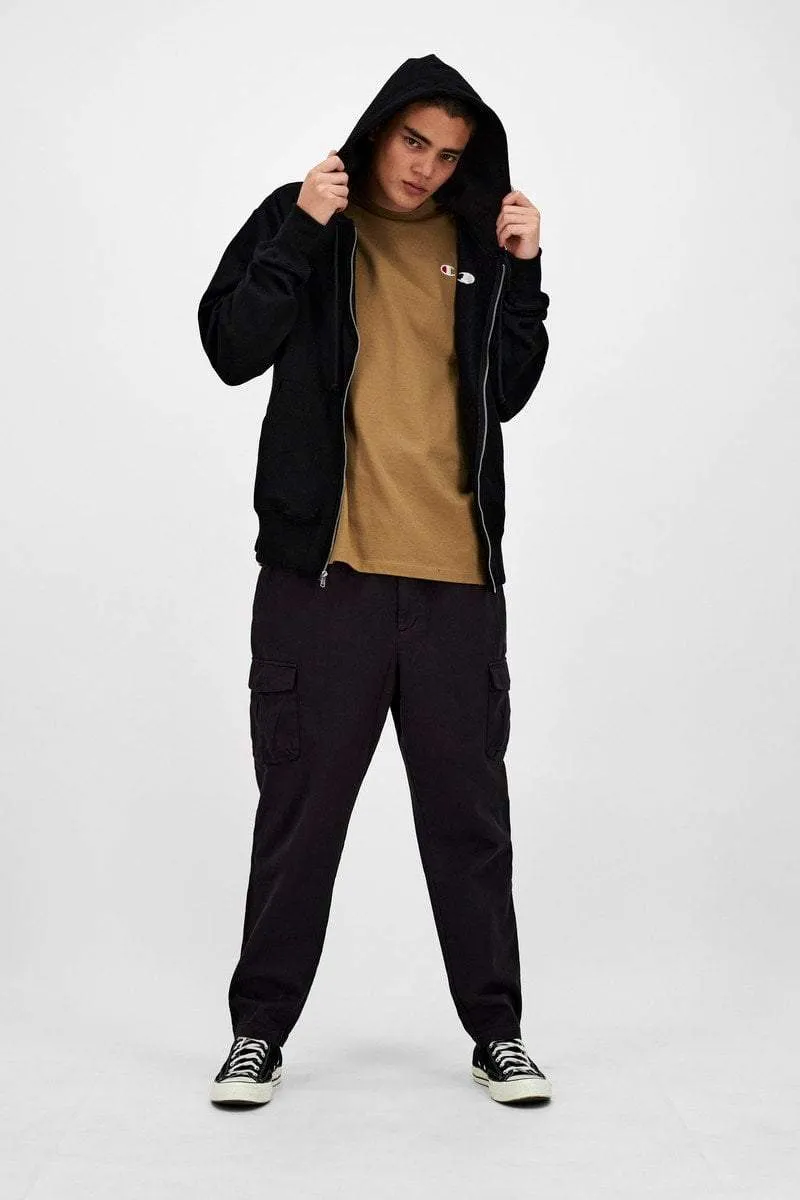 CHAMPION REVERSE WEAVE ZIP THROUGH HOODIE - BLACK