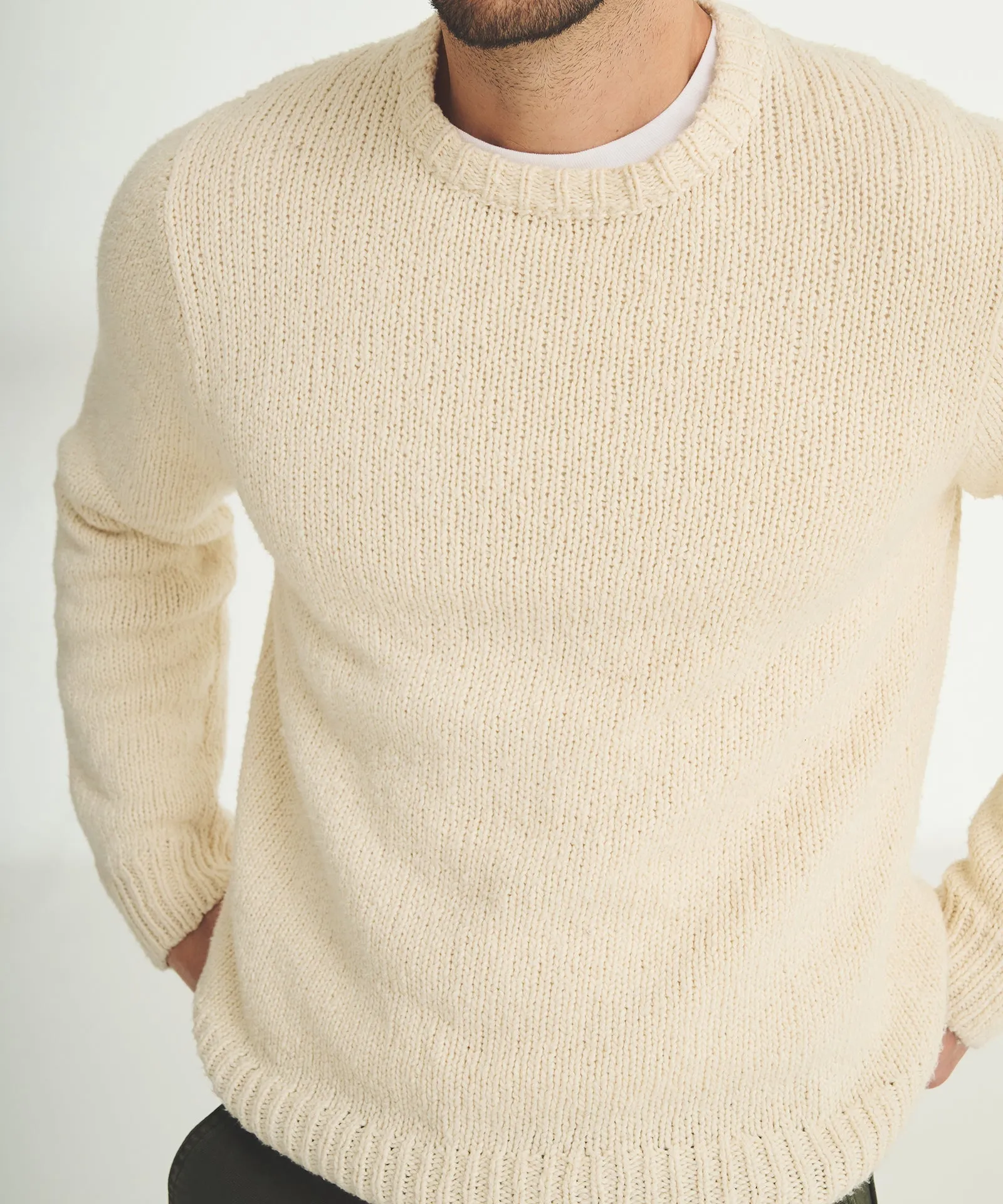 Chunky Cotton Crewneck Sweater