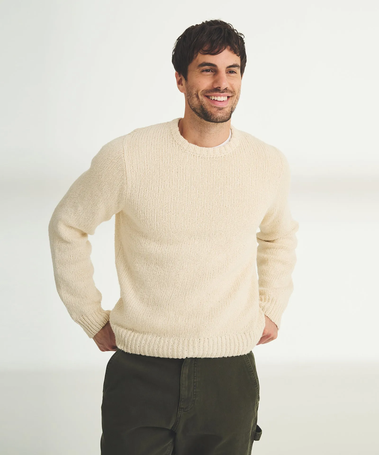 Chunky Cotton Crewneck Sweater