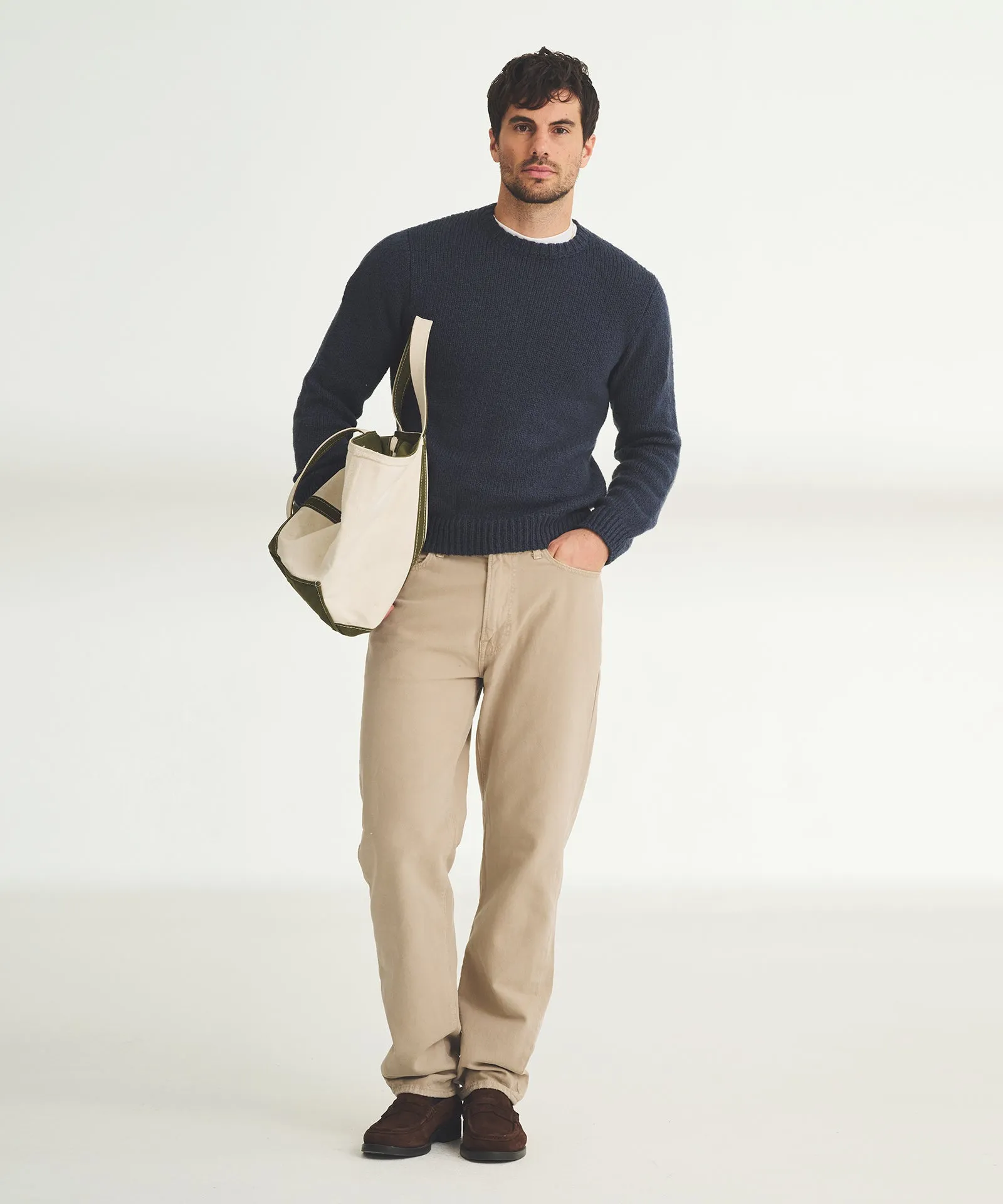 Chunky Cotton Crewneck Sweater