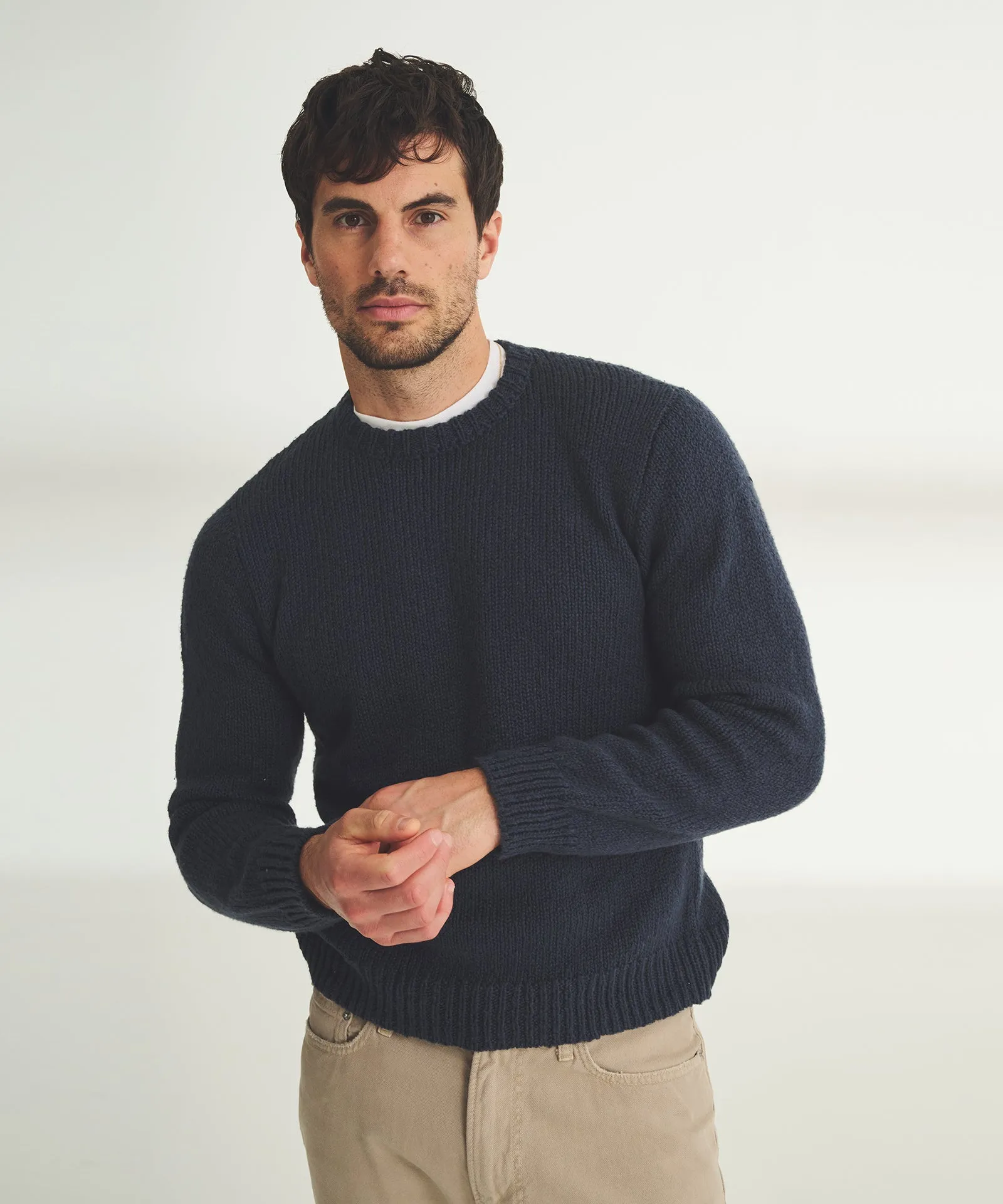 Chunky Cotton Crewneck Sweater