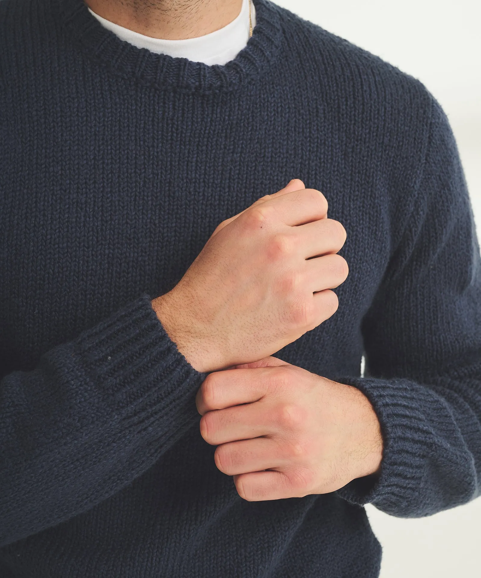 Chunky Cotton Crewneck Sweater