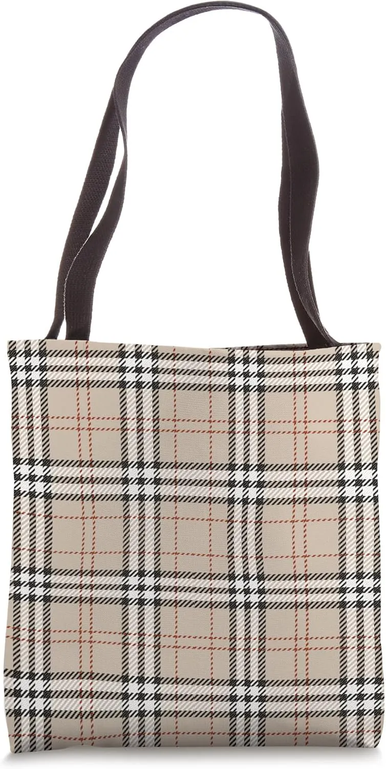 Classic Checkered Plaid Flannel Gingham Pattern Christmas Tote Bag
