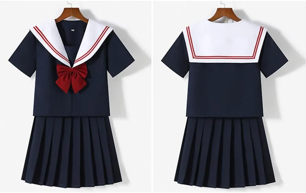 Classic JK Uniform Japanese School Girls Uniform Sailor Shirts Pleated Skirt Set Students Anime Cosplay Costumes