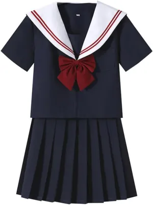 Classic JK Uniform Japanese School Girls Uniform Sailor Shirts Pleated Skirt Set Students Anime Cosplay Costumes