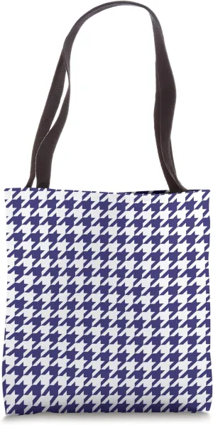 Classic Navy Blue, Houndstooth Pattern, Houndstooth Tote Bag