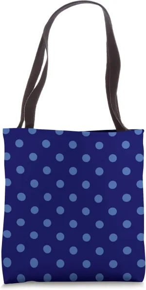 Classic, Navy Blue, Polkadots Pattern, Boho Polka Dot Tote Bag