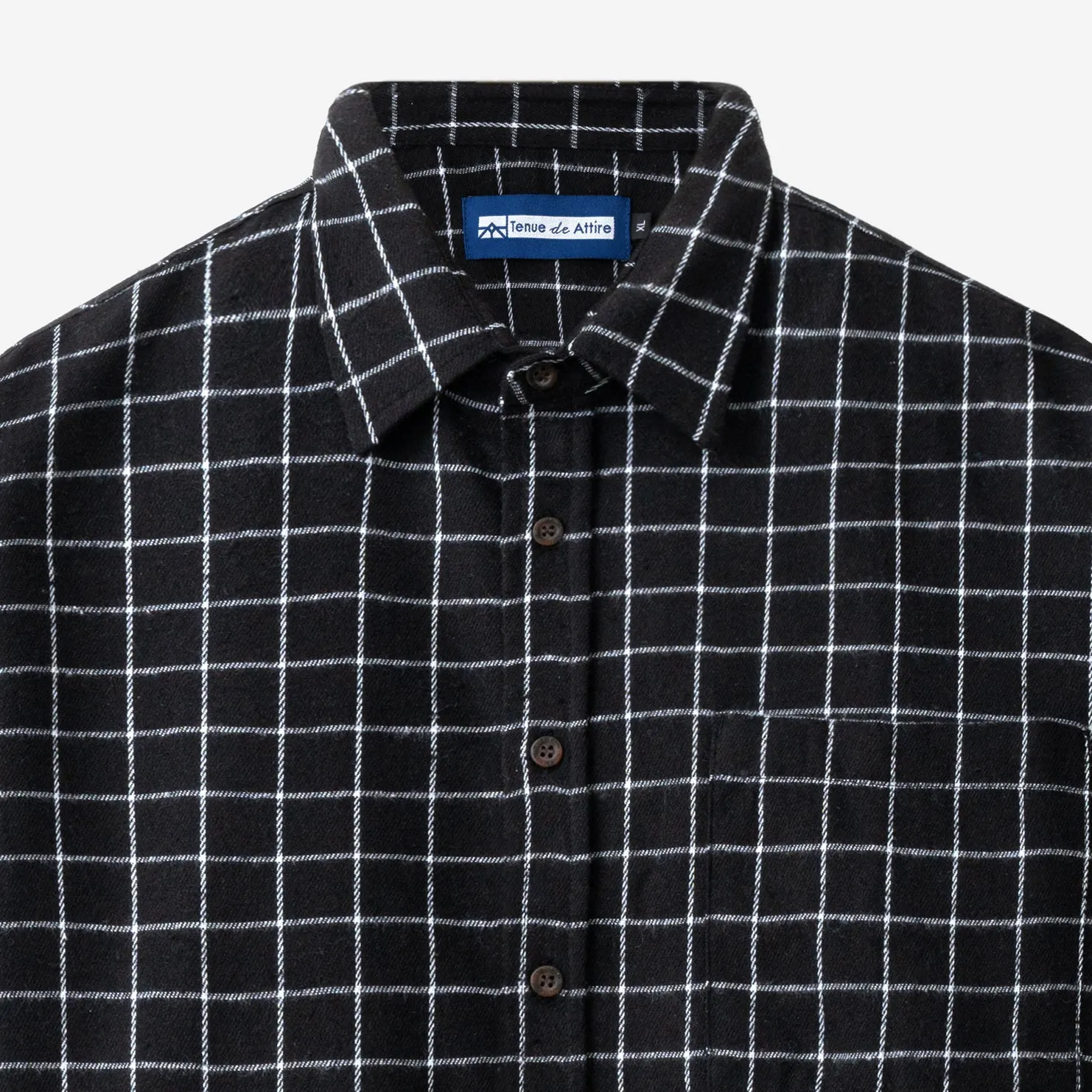 College Days Flannel Short Sleeve - Black White Lines
