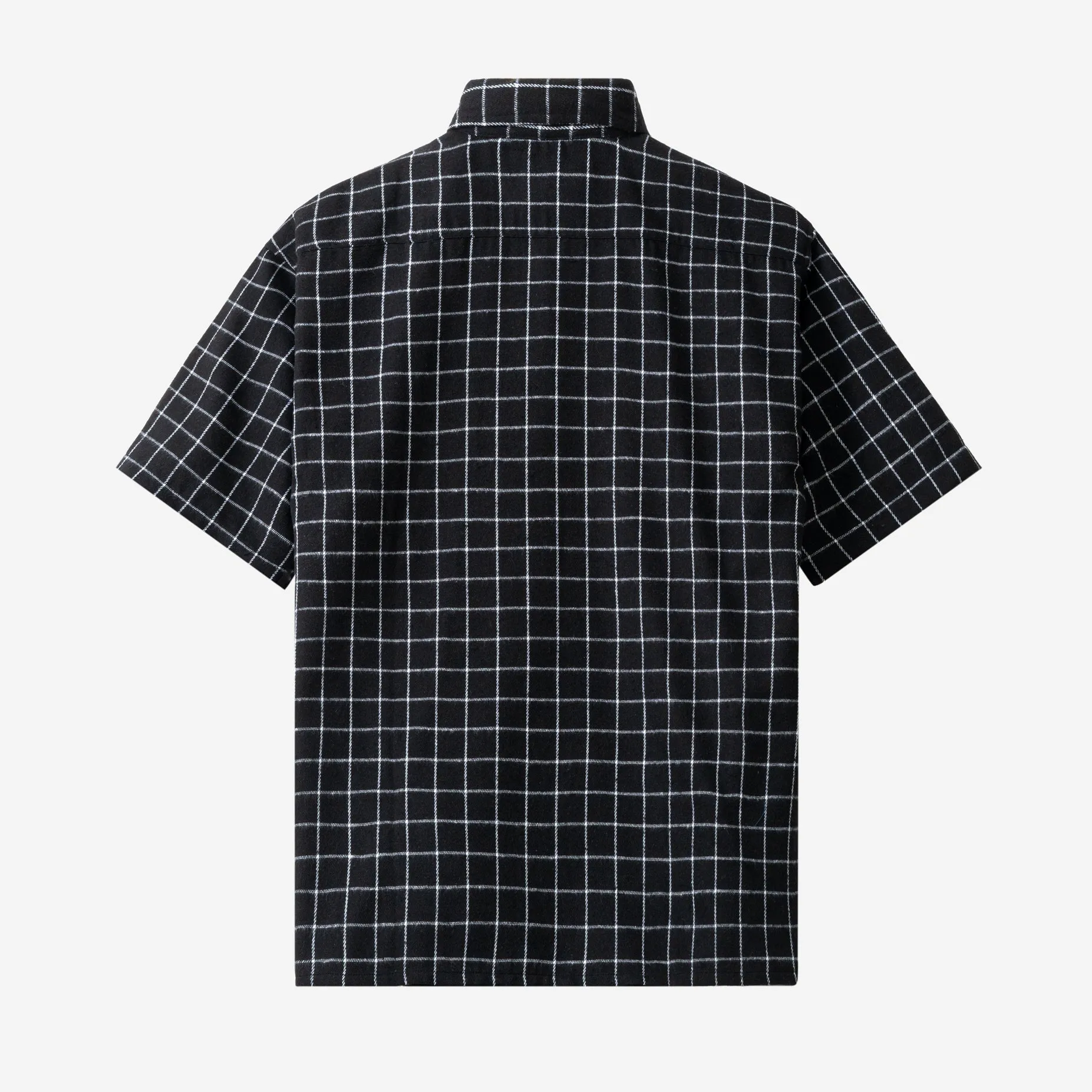 College Days Flannel Short Sleeve - Black White Lines