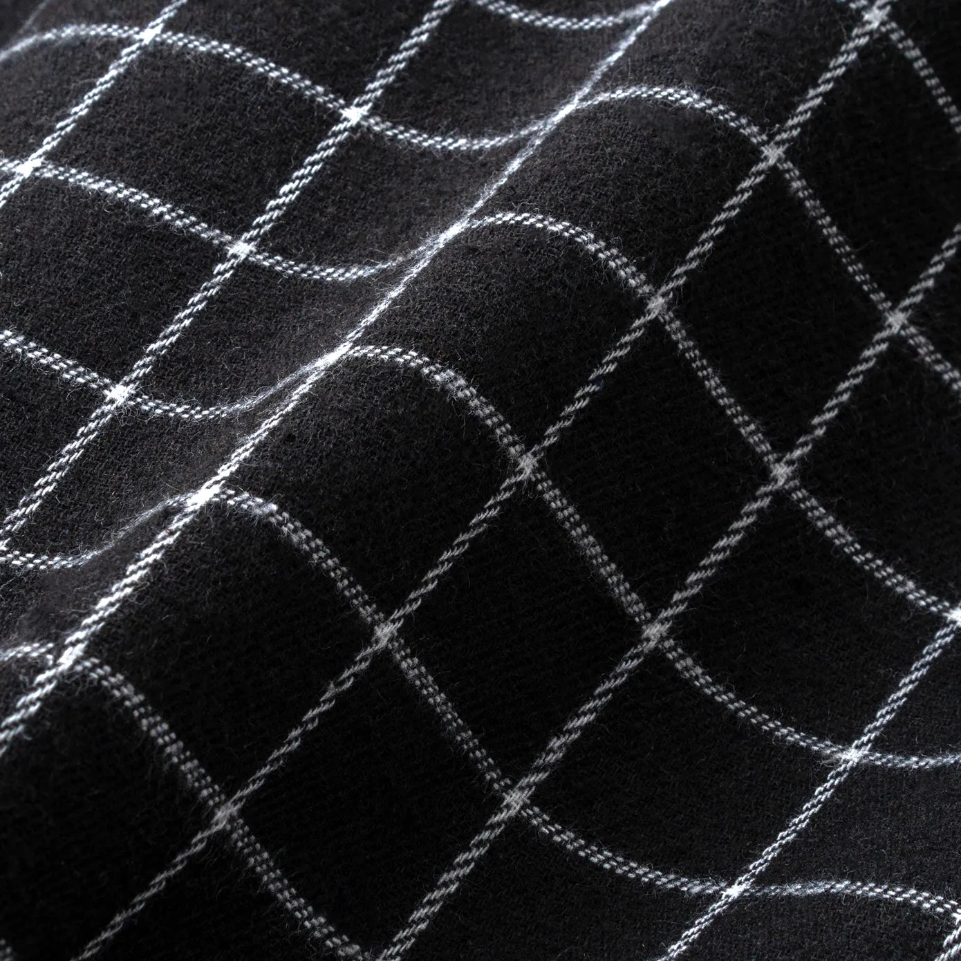 College Days Flannel Short Sleeve - Black White Lines