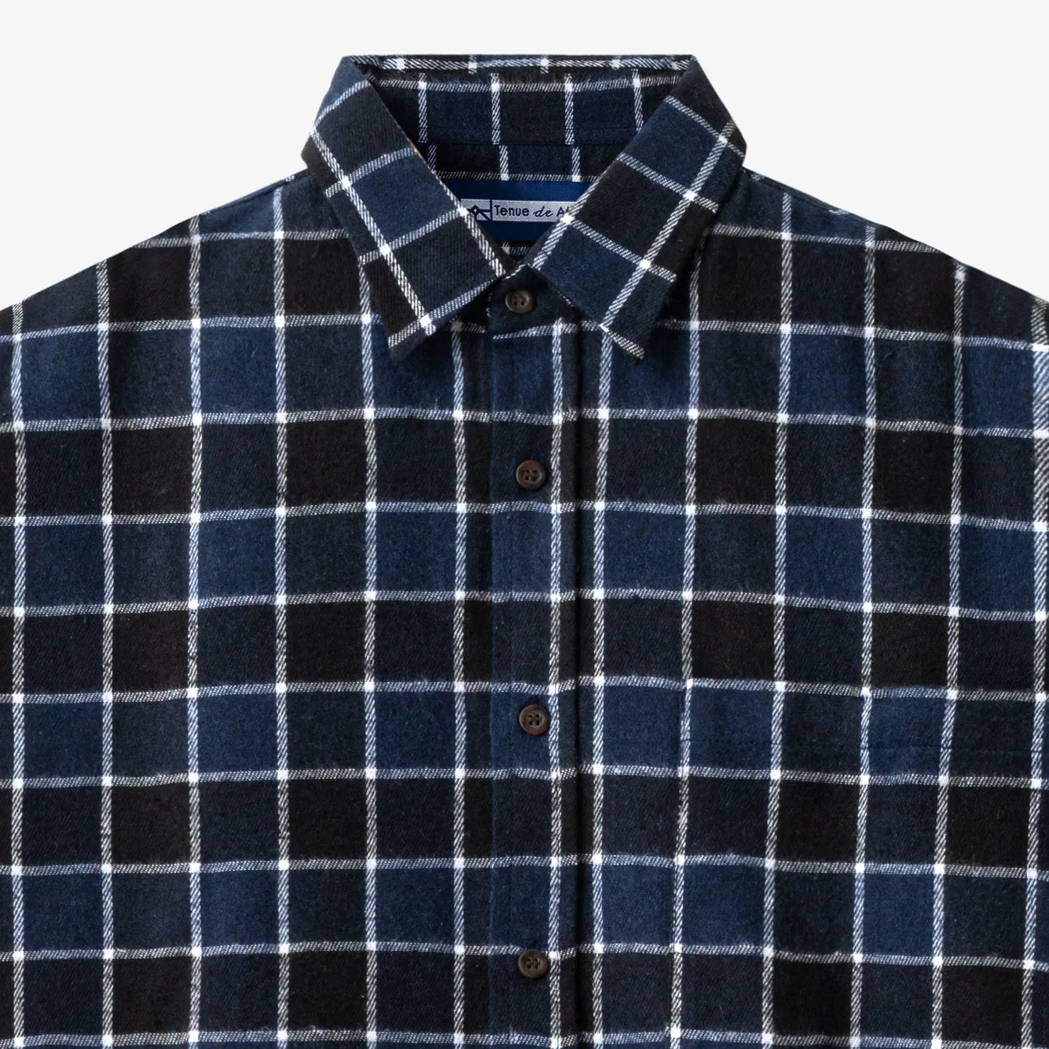 College Days Flannel Short Sleeve - Navy Black