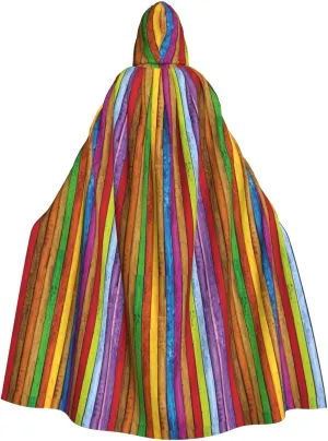 Colour Wooden print Hooded cape for adults, Oversized Hooded Cloak with Bow Tie, Adult party dress cape