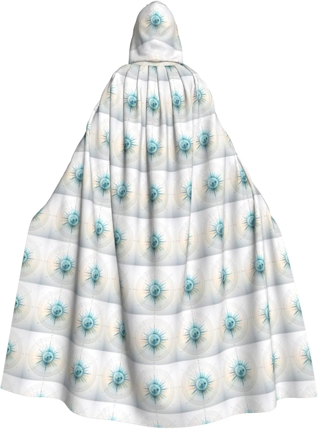 Compass print Hooded cape for adults, Oversized Hooded Cloak with Bow Tie, Adult party dress cape