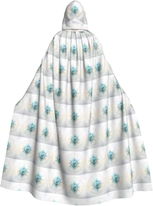 Compass print Hooded cape for adults, Oversized Hooded Cloak with Bow Tie, Adult party dress cape