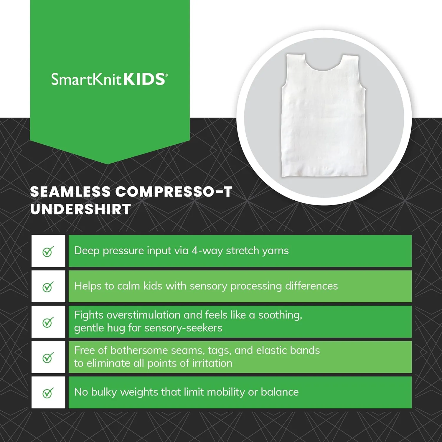 Compresso-T Deep Pressure Sensory Compression Undershirt - Alternative to Vest