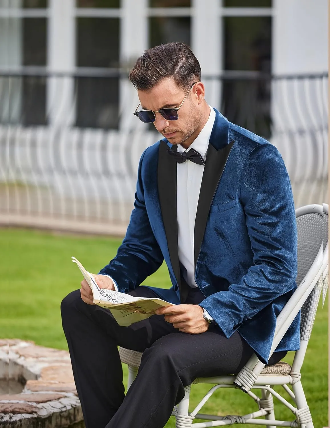 COOFANDY Mens Wedding Tuxedo Jacket Slim Fit Velvet Blazer One Button Suit Jacket for Prom Dinner Party