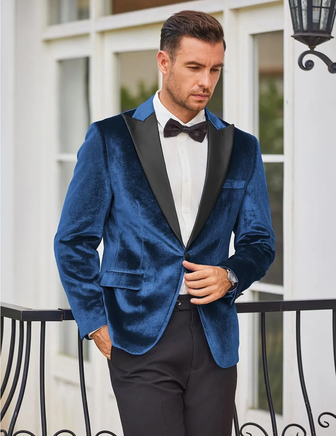 COOFANDY Mens Wedding Tuxedo Jacket Slim Fit Velvet Blazer One Button Suit Jacket for Prom Dinner Party