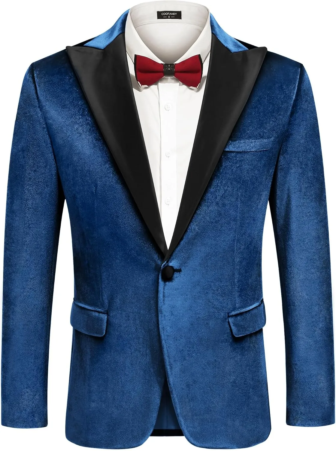 COOFANDY Mens Wedding Tuxedo Jacket Slim Fit Velvet Blazer One Button Suit Jacket for Prom Dinner Party