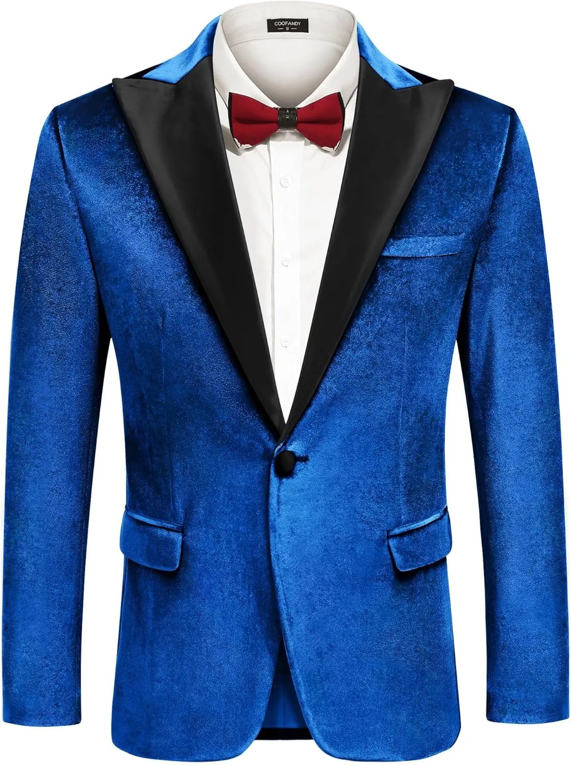 COOFANDY Mens Wedding Tuxedo Jacket Slim Fit Velvet Blazer One Button Suit Jacket for Prom Dinner Party