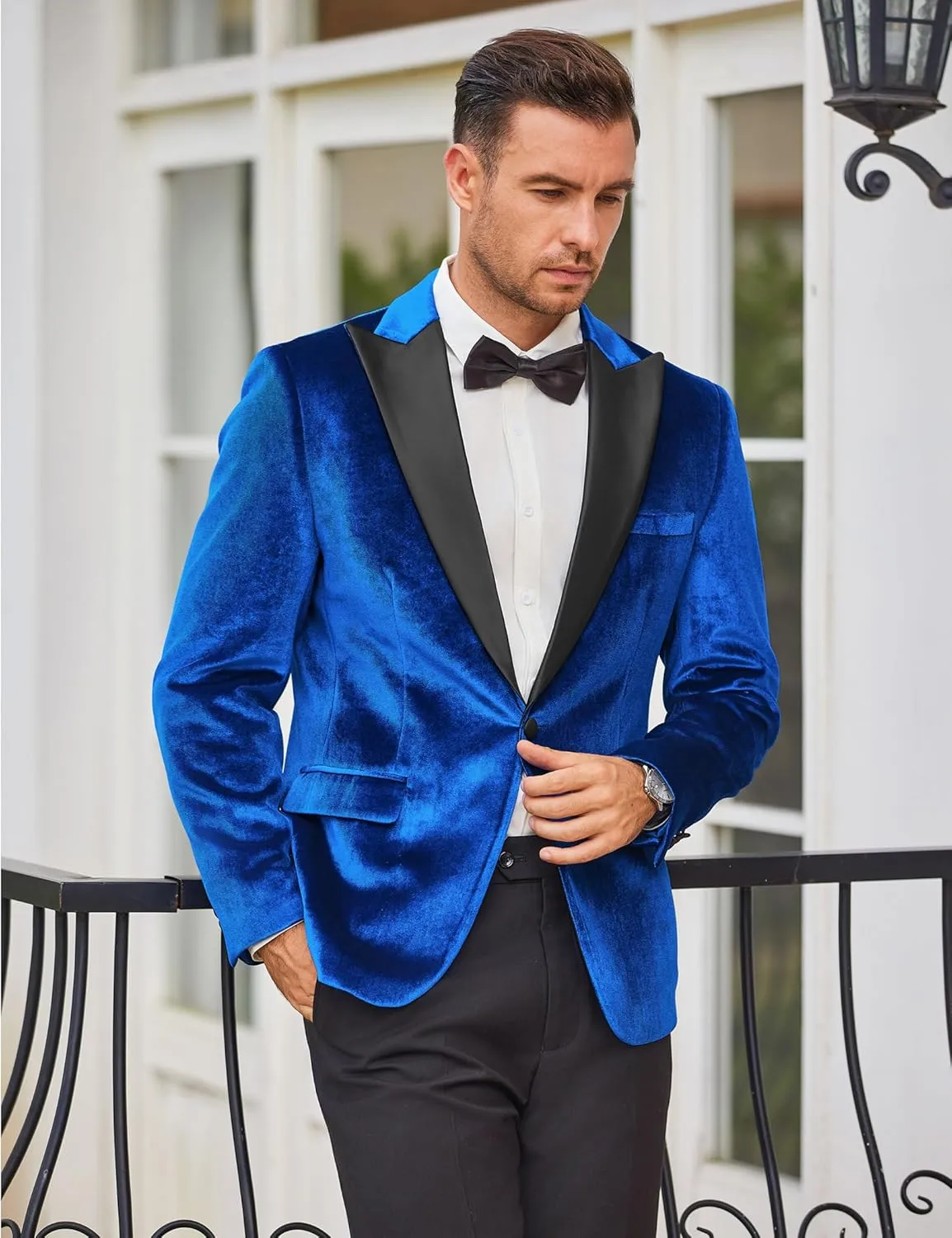 COOFANDY Mens Wedding Tuxedo Jacket Slim Fit Velvet Blazer One Button Suit Jacket for Prom Dinner Party