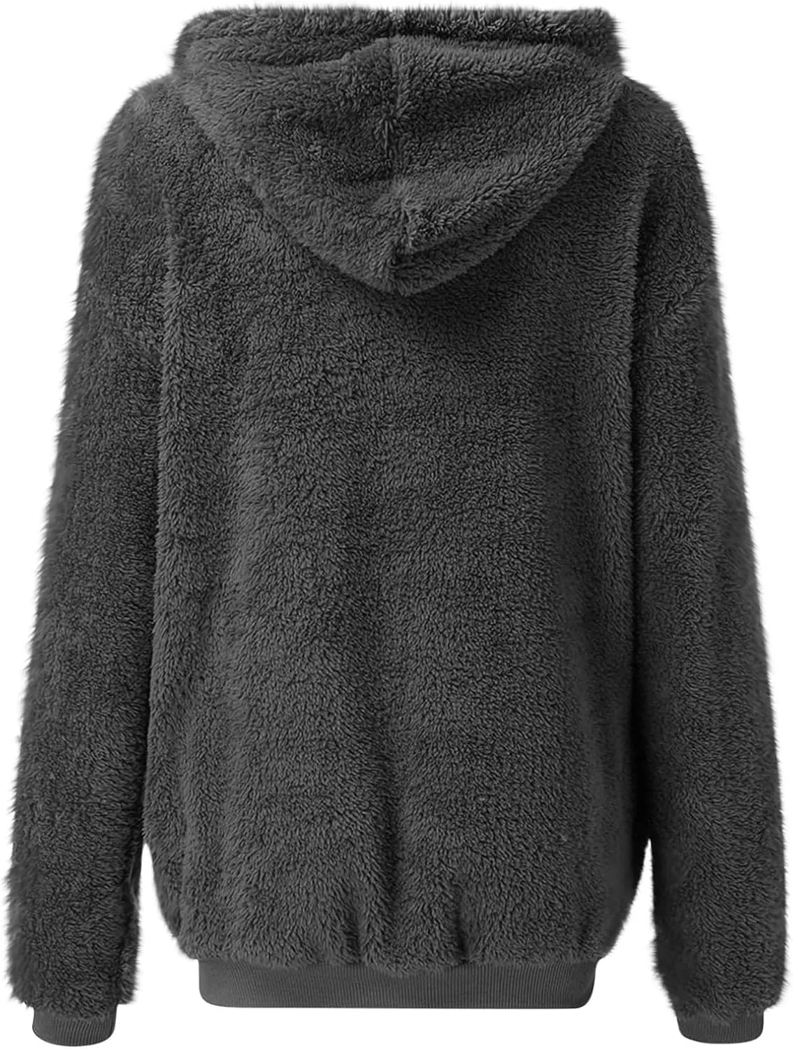 Cozy Fluffy Hoodie Women Fall/Winter Clothes Womens Hoodies Sherpa Pullover Zip Up Fuzzy Fleece Oversized Hoodie