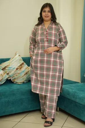 Crimson Charm Co-ord Suit Set
