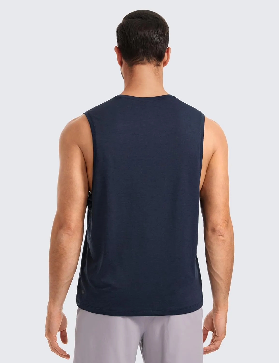 CRZ YOGA Mens Lightweight Muscle Workout Tank Tops Quick Dry Large Armhole Sleeveless Running Athletic Shirts Top