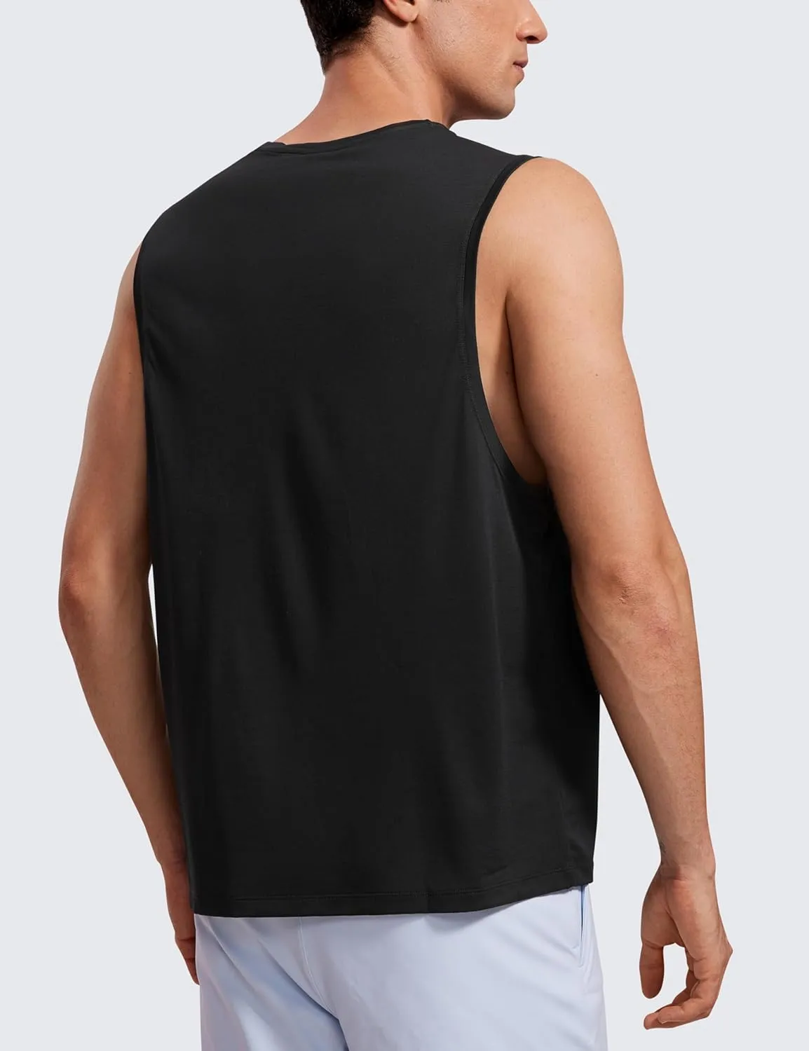 CRZ YOGA Mens Lightweight Muscle Workout Tank Tops Quick Dry Large Armhole Sleeveless Running Athletic Shirts Top