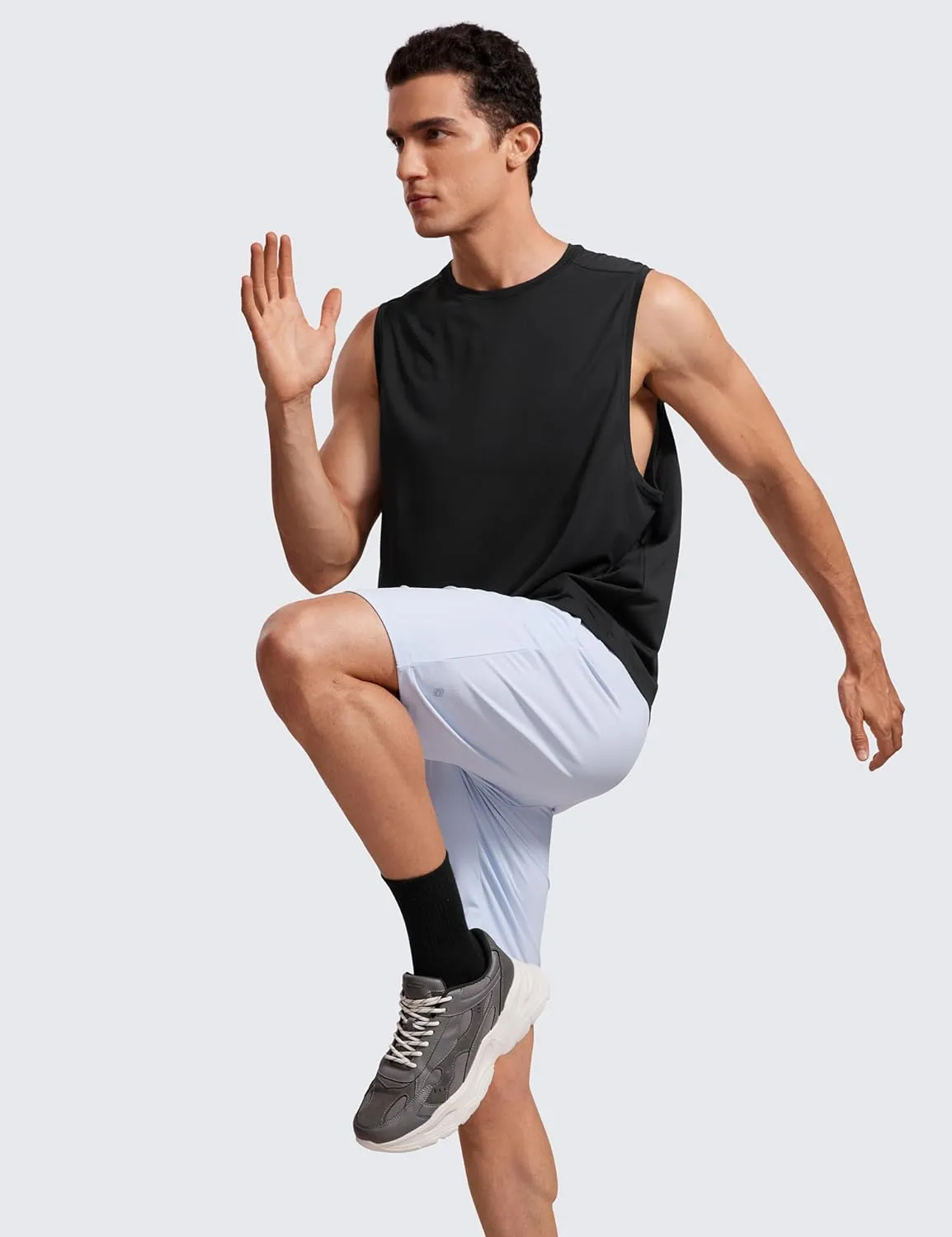 CRZ YOGA Mens Lightweight Muscle Workout Tank Tops Quick Dry Large Armhole Sleeveless Running Athletic Shirts Top