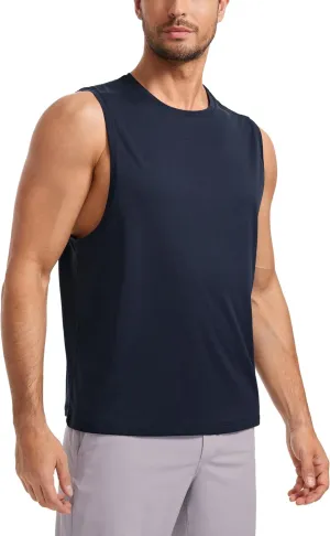 CRZ YOGA Mens Lightweight Muscle Workout Tank Tops Quick Dry Large Armhole Sleeveless Running Athletic Shirts Top