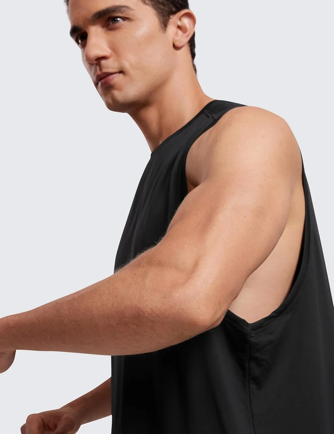 CRZ YOGA Mens Lightweight Muscle Workout Tank Tops Quick Dry Large Armhole Sleeveless Running Athletic Shirts Top