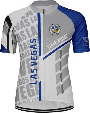 Customized Las Vegas Women Cycling Jersey Short Sleeve Quick Dry Shirts