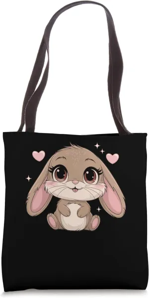 Cute Hand Drawn Bunny Rabbit Illustration Tote Bag