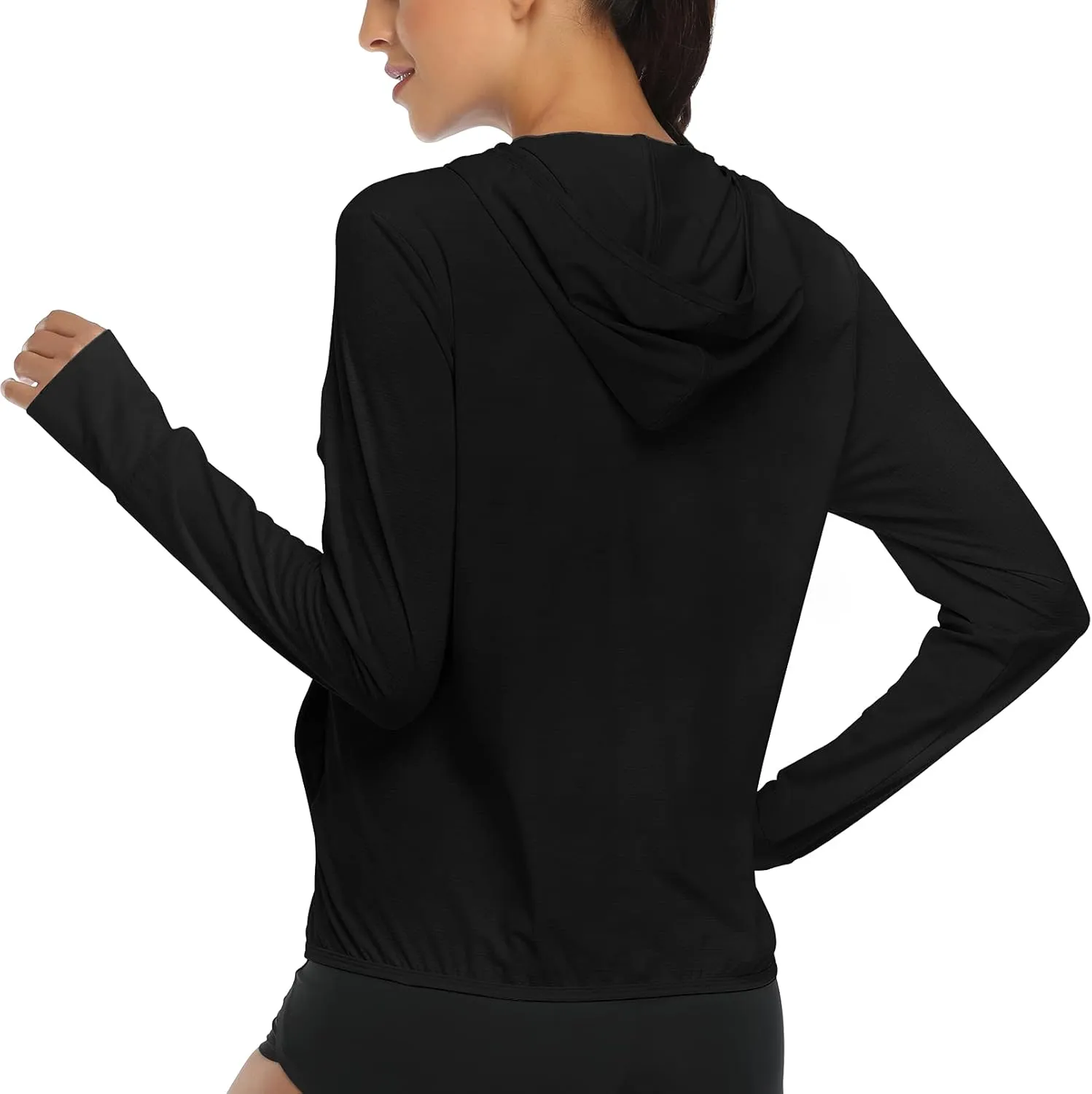DAYOUNG Womens UPF 50  UV Sun Protection Running Hiking Outdoors Performance Long Sleeve Hoody T-Shirt