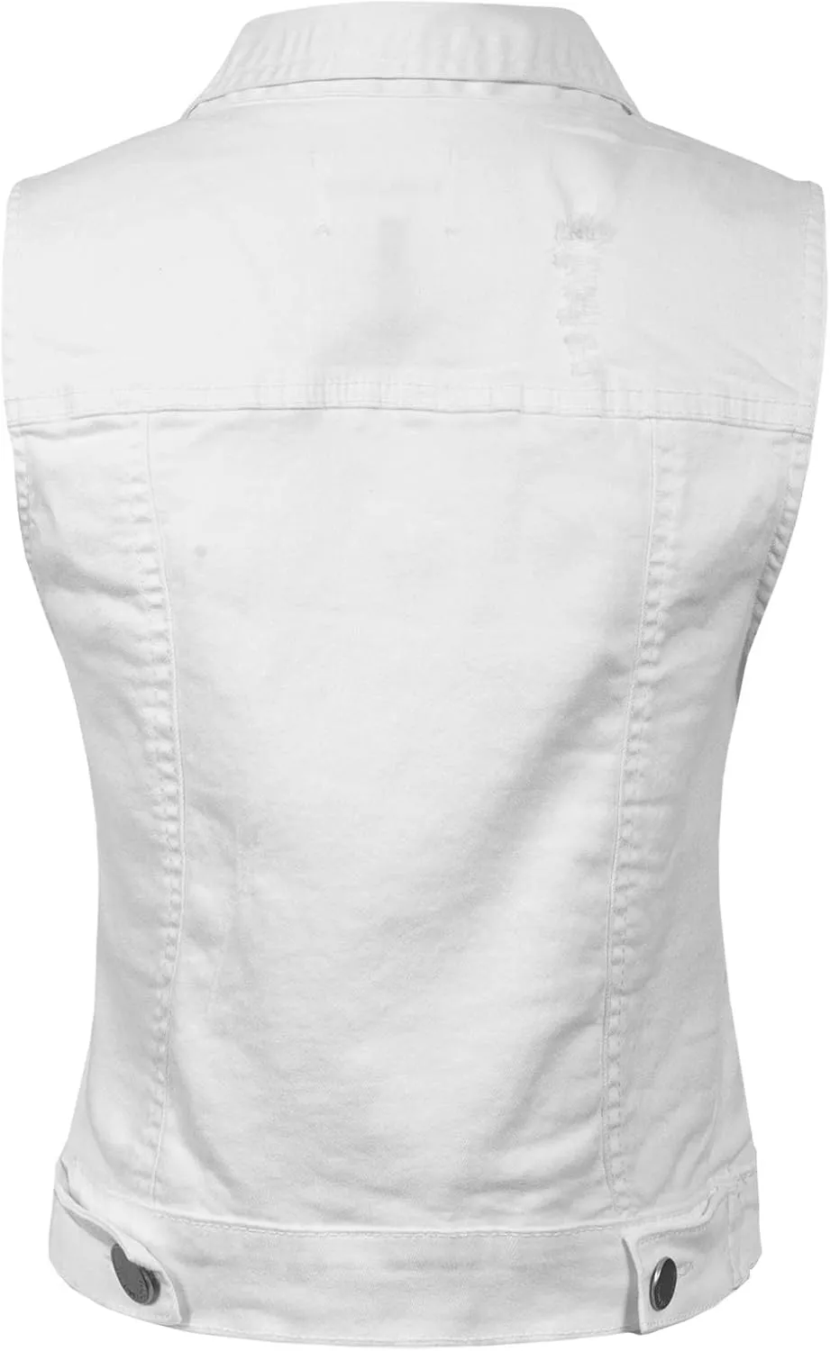 Design by Olivia Women's Junior Fit Sleeveless Button up Jean Denim Jacket Vest