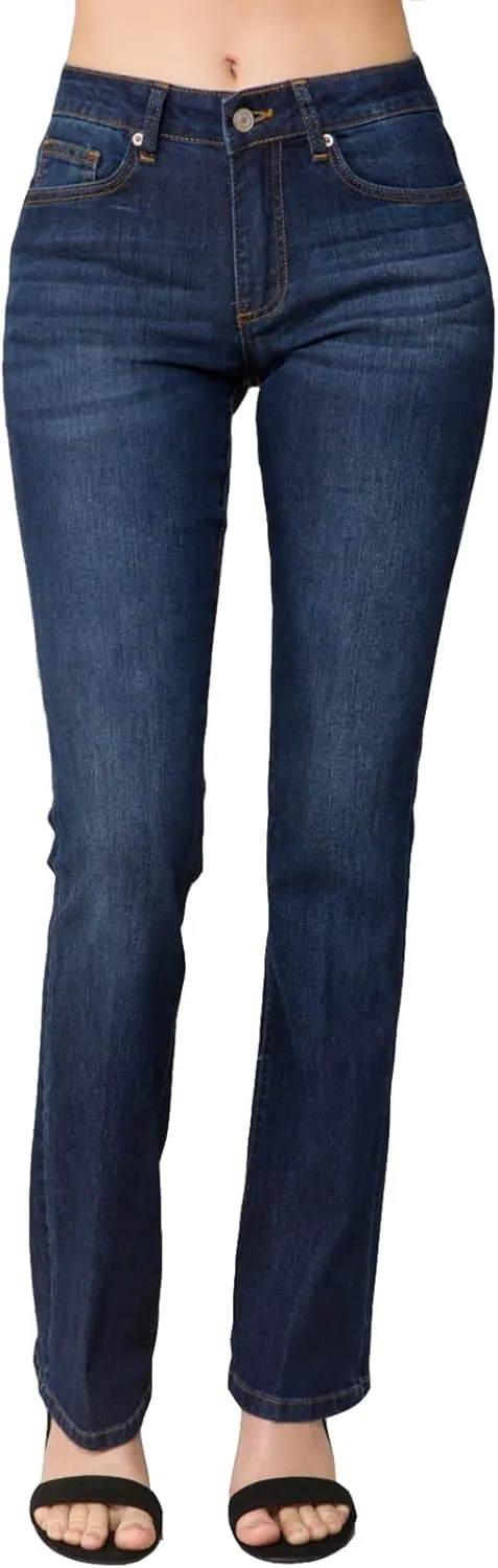 Design by Olivia Women's Sexy Stylish Flare Bell Bottom Slim Bootcut Jean