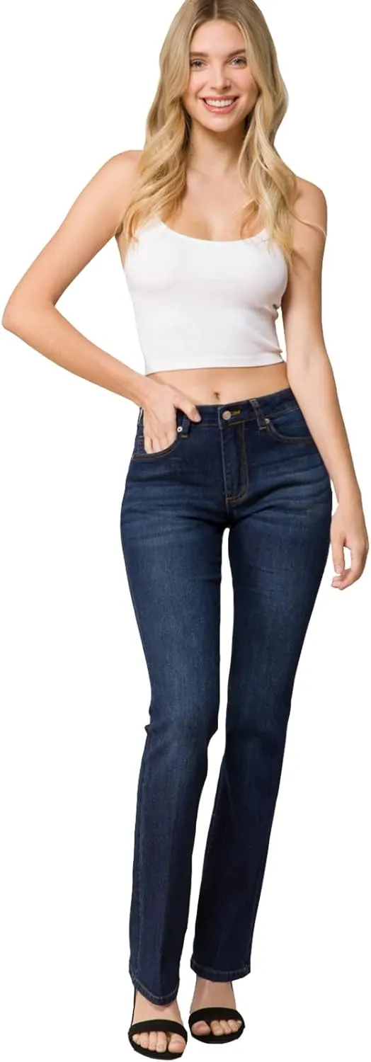 Design by Olivia Women's Sexy Stylish Flare Bell Bottom Slim Bootcut Jean