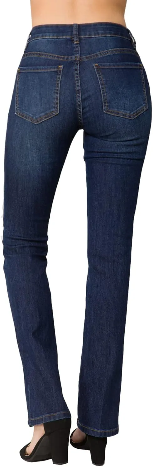 Design by Olivia Women's Sexy Stylish Flare Bell Bottom Slim Bootcut Jean