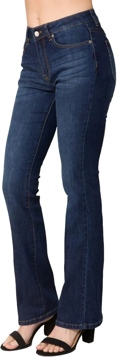 Design by Olivia Women's Sexy Stylish Flare Bell Bottom Slim Bootcut Jean