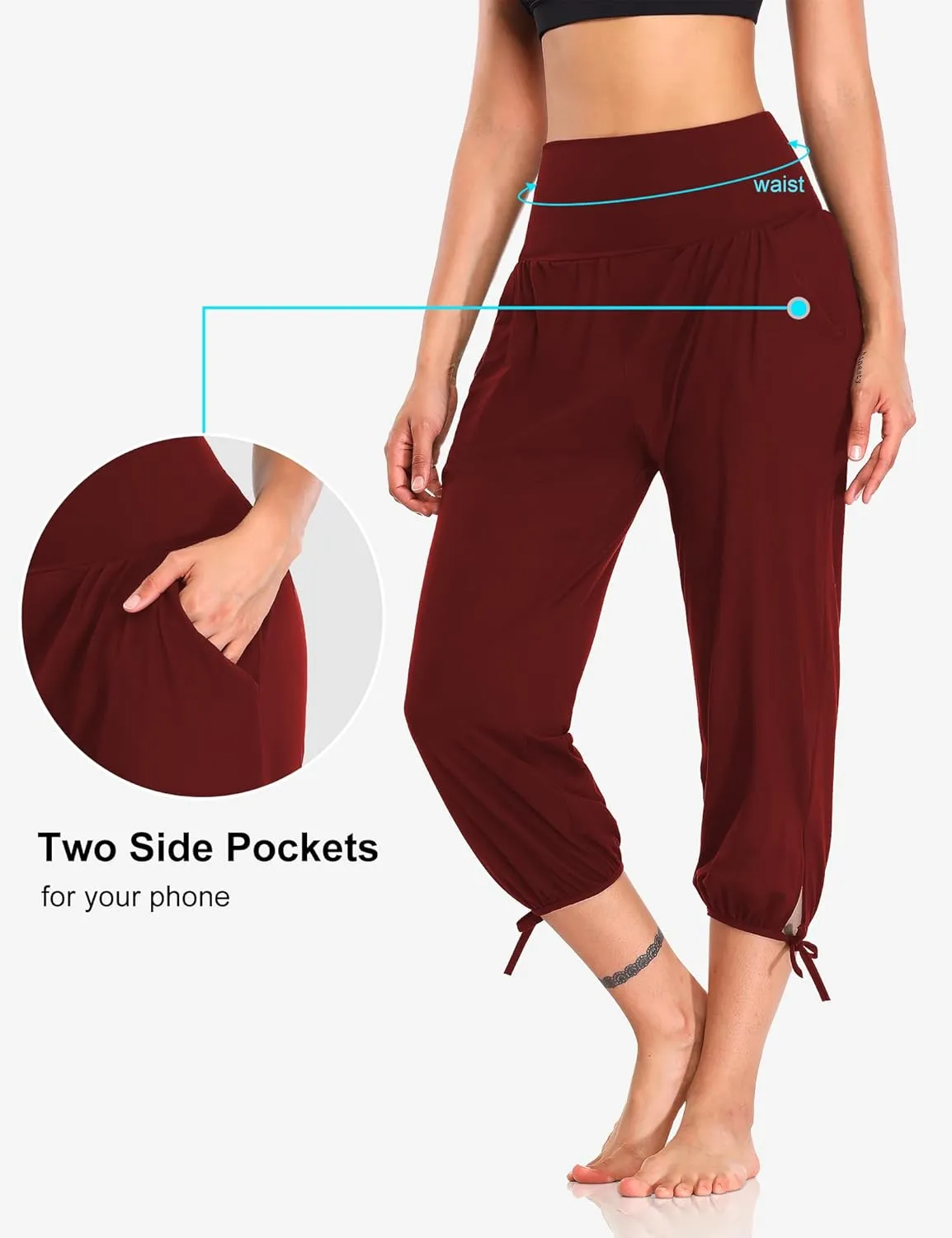 DIBAOLONG Womens Yoga Pants Capri Loose Workout Sweatpants Comfy Lounge Joggers with Pockets