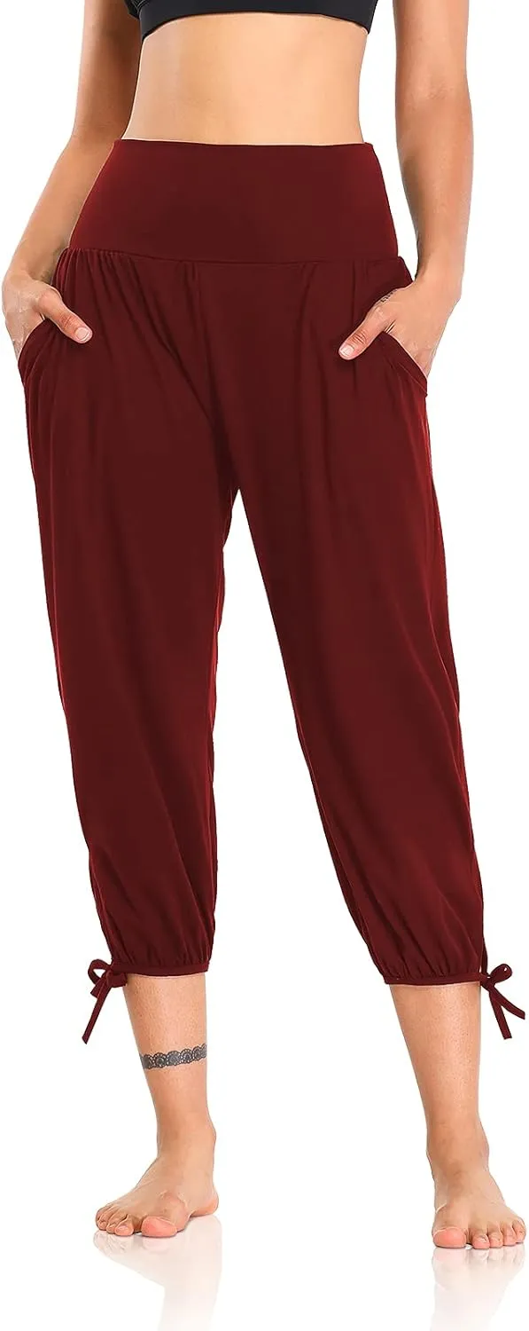DIBAOLONG Womens Yoga Pants Capri Loose Workout Sweatpants Comfy Lounge Joggers with Pockets