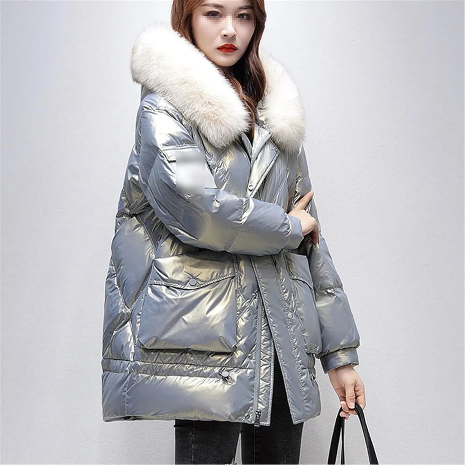 Down Cotton-Padded Jacket For Women Thickening Loose Fashion Glossy Cotton-Padded Jacket Winter Short Coat