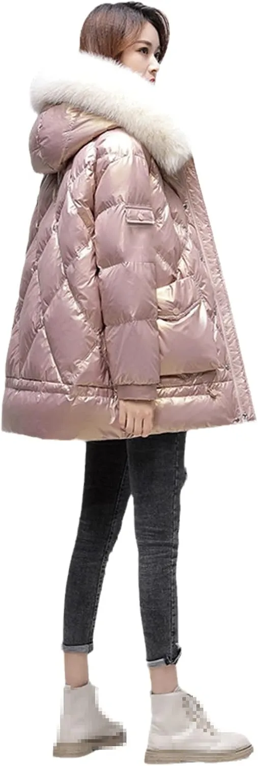 Down Cotton-Padded Jacket For Women Thickening Loose Fashion Glossy Cotton-Padded Jacket Winter Short Coat