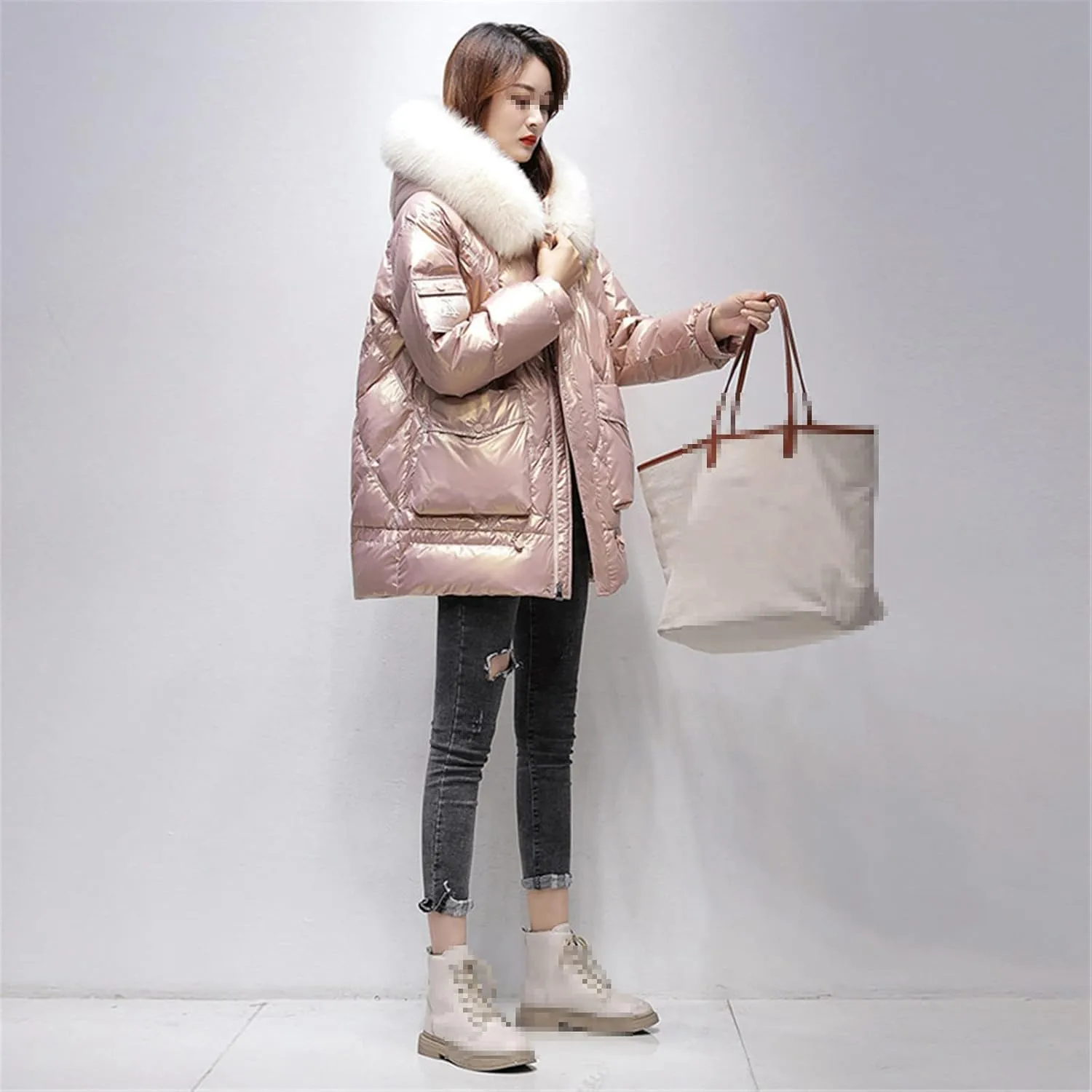 Down Cotton-Padded Jacket For Women Thickening Loose Fashion Glossy Cotton-Padded Jacket Winter Short Coat